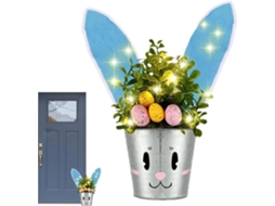 Vaso de Metal Reutilizável e Charmoso Vaso de Flores Adorável com Design de Coelho, para Uso Interno e Externo, em CHABERLU