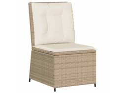 Conjunto 1 Sofá De Jardim Vidaxl Bege Vime Pe (54 X 67 X 95 Cm)