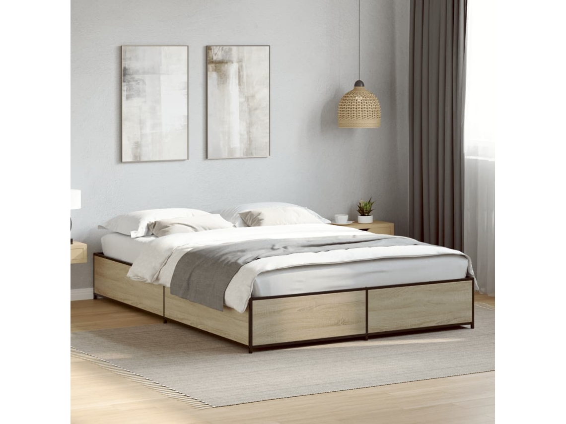 Vidaxl Estrutura De Cama 120x190 Cm Derivados Madeira/metal