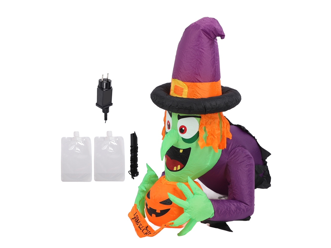 Bruxa Inflável 1.35m com Luz LED para Halloween com S/MARCA