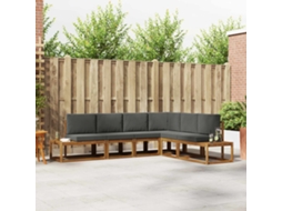 Vidaxl 6 Unid. Conjunto De Sofás Para Exterior Natural E Antracite
