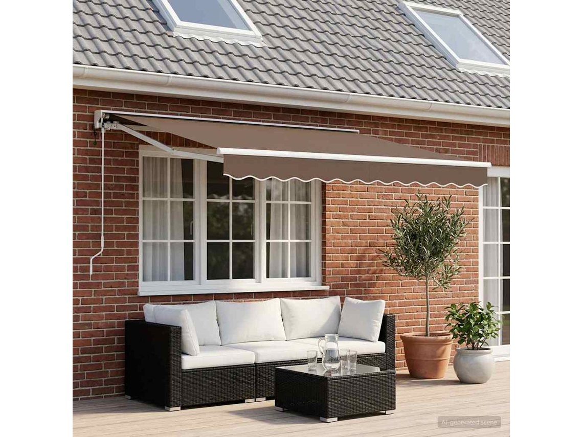 Vidaxl Toldo Retrátil Elétrico Cinzento-acastanhado 3 X 2,5 M