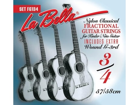 La Bella Conjunto de Cordas Clássico Triplo Nylon Transparente & Amp; Baixos Ci