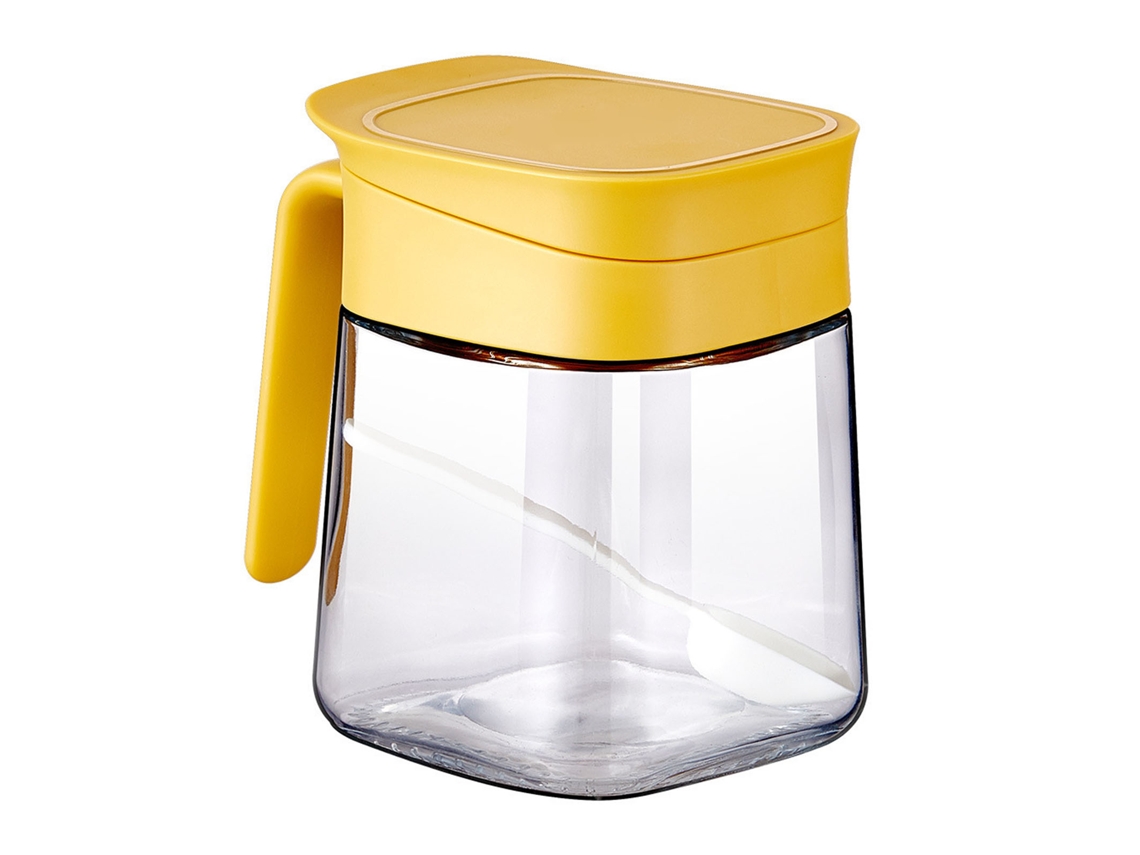 Frasco De Vidro Transparente Para Temperos, Sal, Açúcar, Pimenta, Recipiente Para Temperos, Garrafa Para Casa, Cozinha, Amarelo