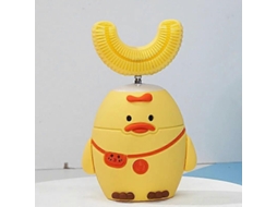 Escova de Dentes Elétrica Sônica Infantil Automática em Formato U com Ponta Silicone e Design Desenho Animado Dentes. GOKOCO