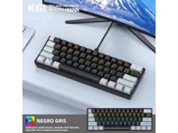 Teclado Mecânico Para Jogos Rgb Com Fio (preto/cinza) Com Retroiluminação Anti-ghosting Completa, 61 Teclas