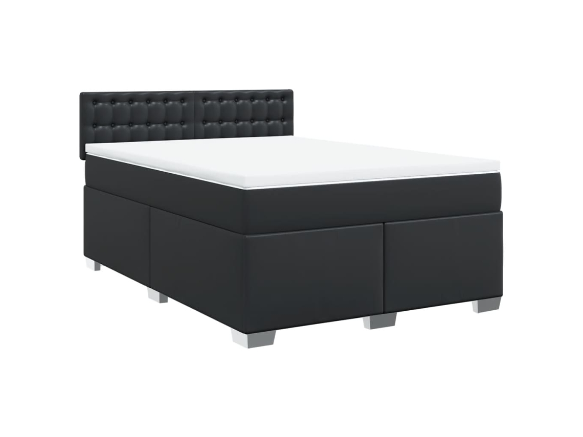 Box Spring Bed, Box Spring Beds Vidaxl Preto Couro Artificial (160 X 200 Cm)