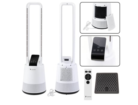 Ventilador De Chão Sem Pás Com Temporizador De Oscilação E Display Lcd Controle Remoto Marka Niezdefiniowana