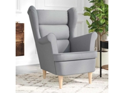 Cadeira Com Apoio De Braços 74x84x100 Cm de Tecido Cinzento Claro Wsd193784 Adorável Casa