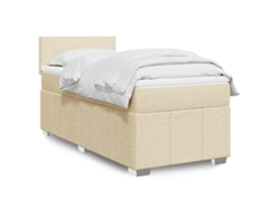 Vidaxl Cama Com Molas/colchão 90x190 Cm Tecido Cor Creme