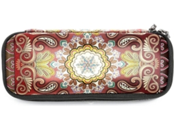 Estojo de lápis de grande capacidade com estampa floral mandala Boêmia Hippie, ideal para marcadores e organizador.