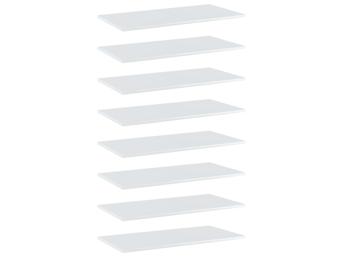 Vidaxl Prateleiras Para Estante 8 Pcs 80x40x1,5cm Contraplacado Branco