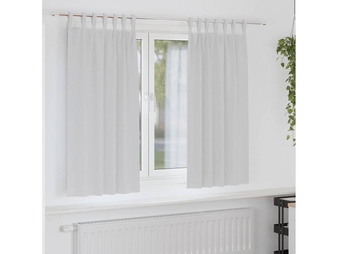 Vidaxl Cortinas Blackout Com Argolas 2 Unid. Cinza Claro 175 X 140 Cm