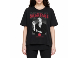 Rockinstone Scarface Movie Text Layering 2 Black Adult T-shirt Size:l