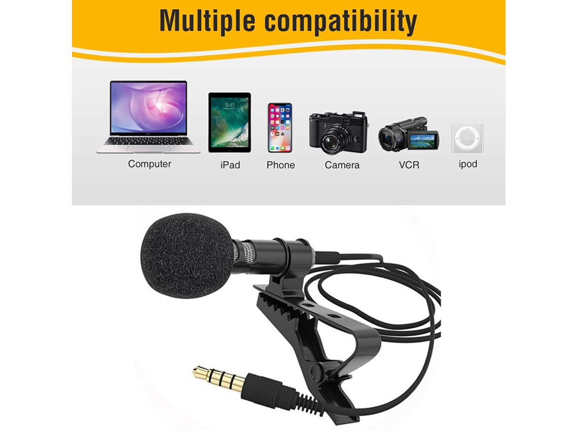 Microfone De Lapela Com Clipe De Gravata E Conector De 3,5 Mm Para Palestras, Mini Microfone Para Aquaforge