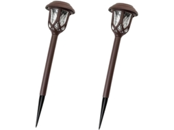 Conjunto De 2 Luminárias Solares De Jardim, Luzes Led Impermeáveis Para Jardim, Decoração Externa Co Gokoco