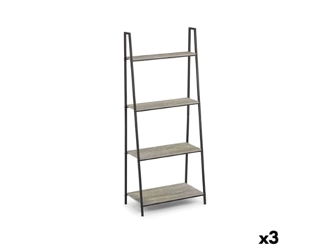 Estantes Moblekit Preto Cinzento Madeira Metal 60 X 34,5 X 150 Cm (3 Unidades)