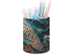 Porta Canetas Em Formato De Coruja, Organizador De Mesa Em Couro Sintético, Decoração Pincéis De Maquiagem,