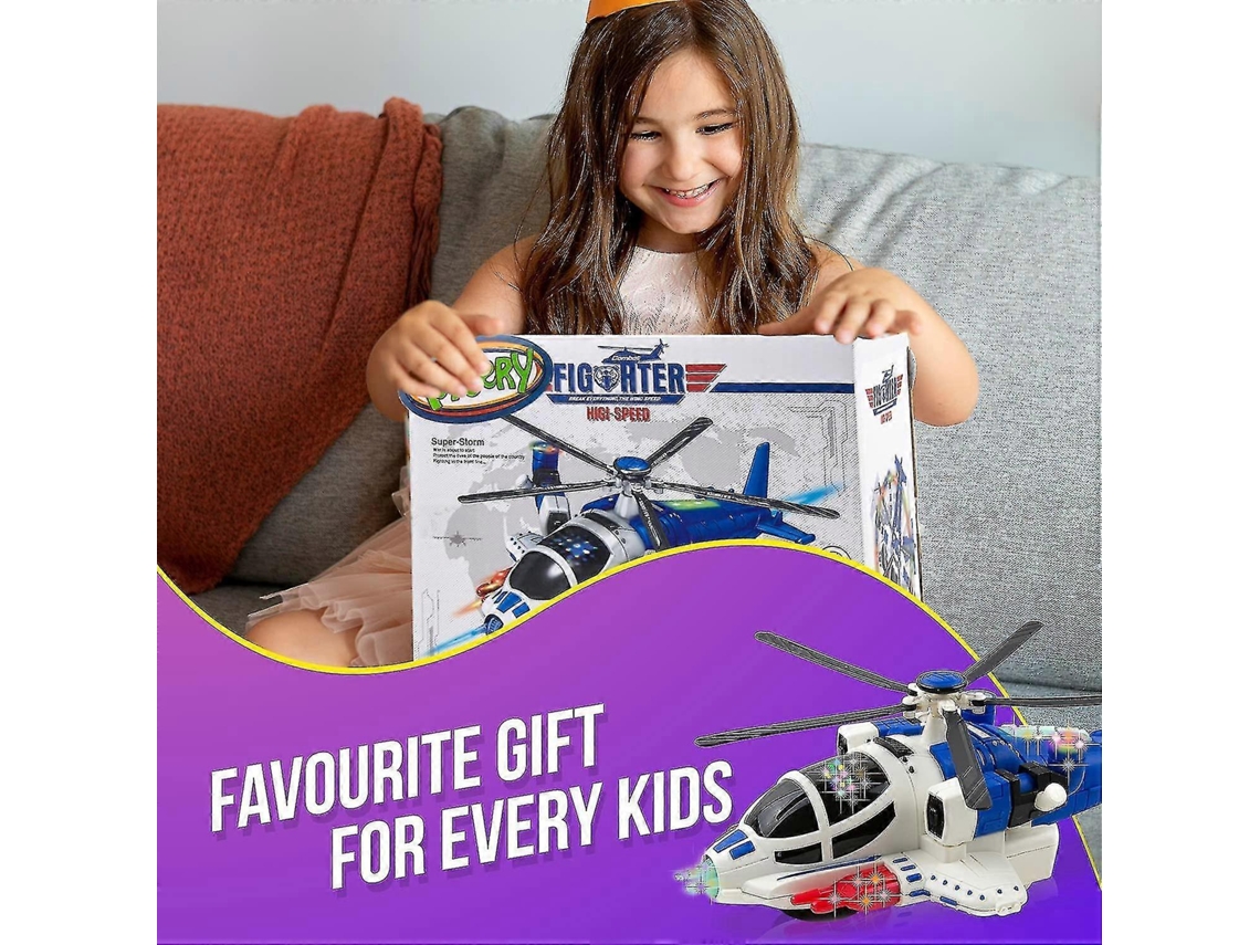 Helicóptero De Brincar Com Luzes E Som E Movimento Automático