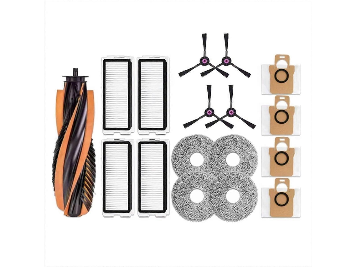 Conjunto De 17 Peças: Escova Lateral Principal, Filtro Hepa, Pano De Limpeza, Saco De Pó Para Aspirador Robô P20 Pro / T5 Pro