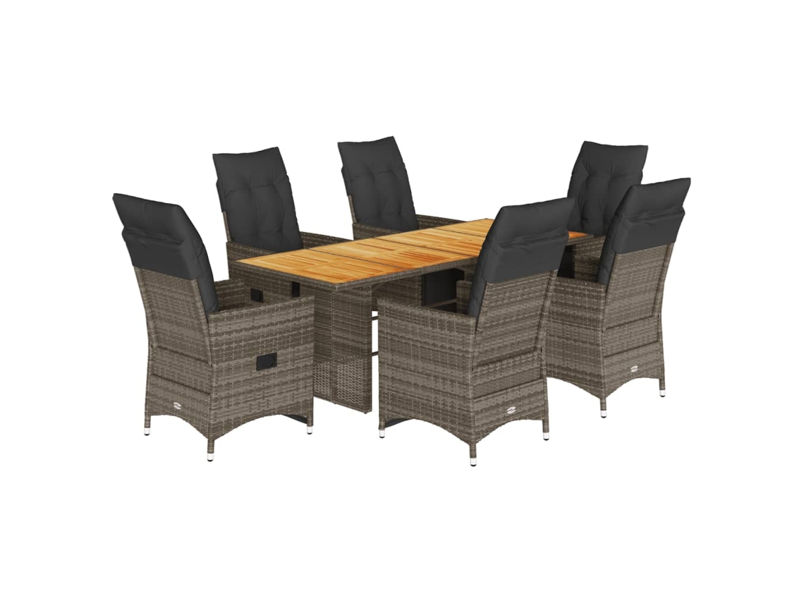 Bistro Set, Bistro Sets Vidaxl Cinzeto Rattan / Vime (190 X 80 X 75 Cm)