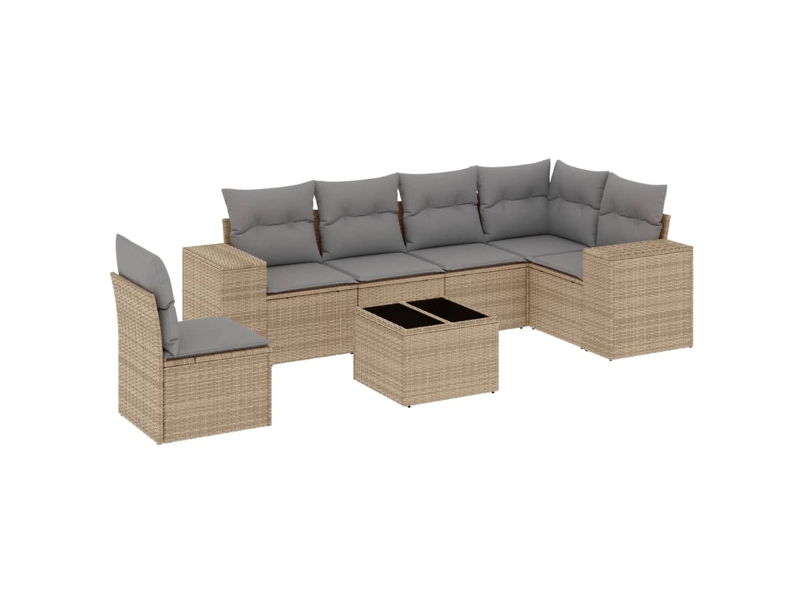 Garden Sofa Set, Garden Sofa Sets Vidaxl Bege Rattan / Vime (n/a)