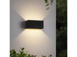 Aplique LED preto 12W IP65, quente ZYBLSSBB