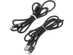 Pacote com 2 cabos USB magnéticos de 1 metro, revestidos em nylon trançado, para carregamento rápido com conectores USB C e Micro USB SFUSHOS