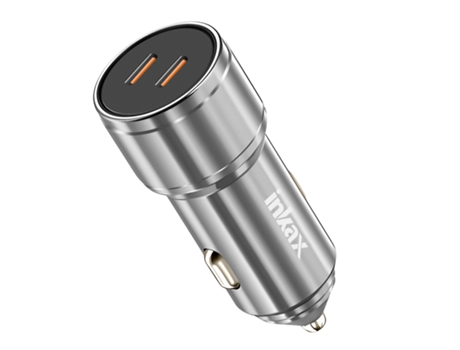 Carregador Carro Usb-c Carga Rápida Inkax Metal Prateado