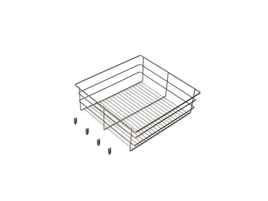 Gaveta de Arame Quartzo para Roupeiros e Vestiários, 440mm, Aço, Titânio Emuca (M60)