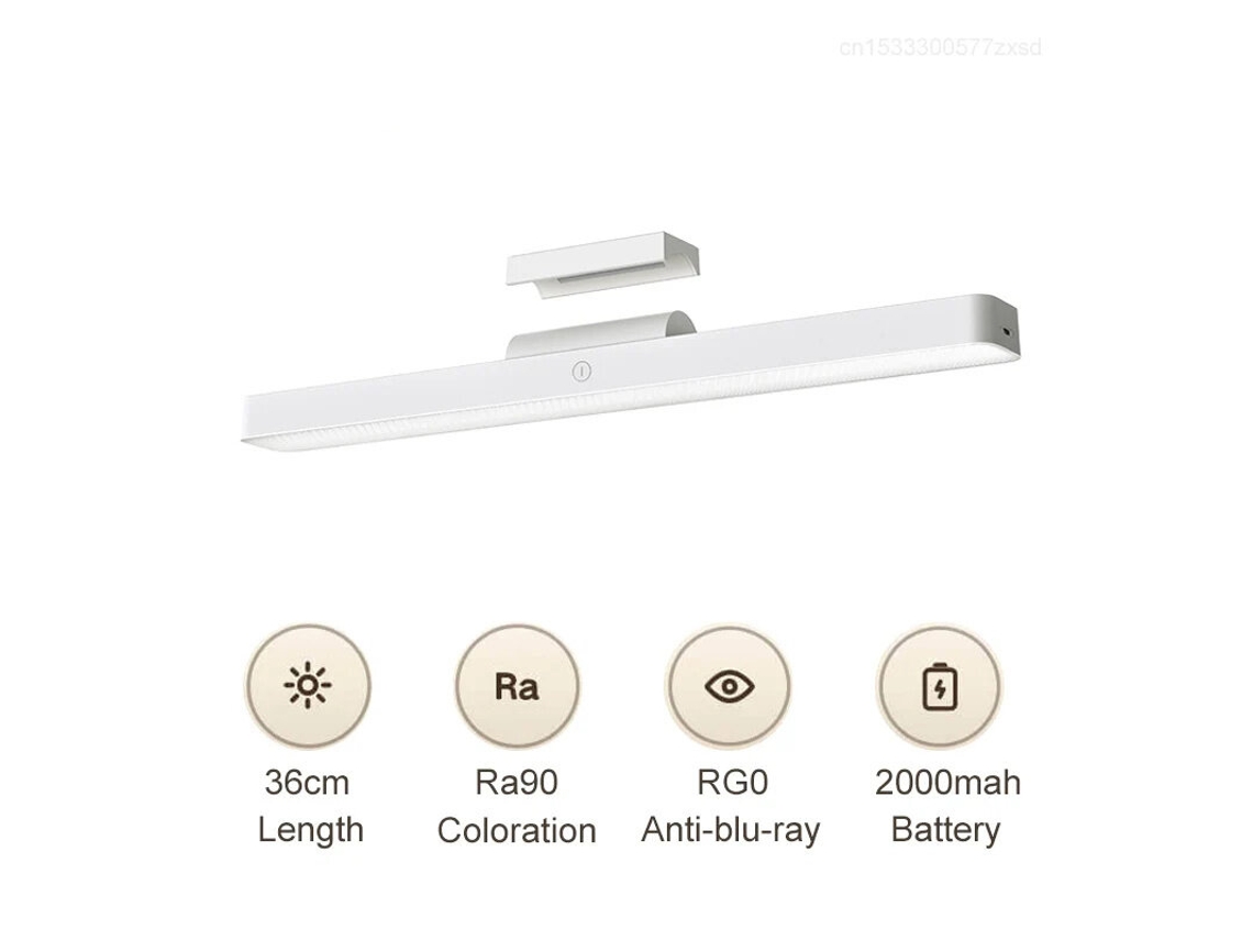 Xiaomi Mijia Lâmpada De Trabalho Magnética De Leitura 2000mah Luz Led Recarregável Rg0 Lâmpada De Mesa Anti-azul Luz Noturna Para Armário De Cozinha