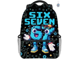 Mochila Com O Meme 67 E Chaveiro, 41,9 Cm, Temática Escolar Leve Grande Capacidade, Ideal Para