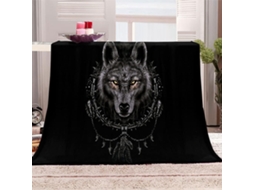 Manta de Flanela Fansu Estampa Lobo em 3d Colcha Microfibra Macia e Quente para o Inverno Ideal Sofá Adequada