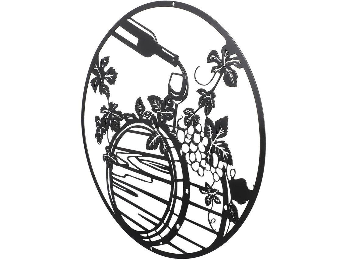 Decoração Parede Metal Preto Ornamento Artístico Pendurar Ambientes Internos Efeito Decorativo Único Toque GOKOCO