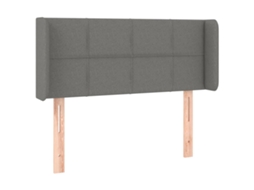 Cabeceira de Cama com Abas Tecido Cinzento Escuro MAISON EXCLUSIVE 83x16x78 cm