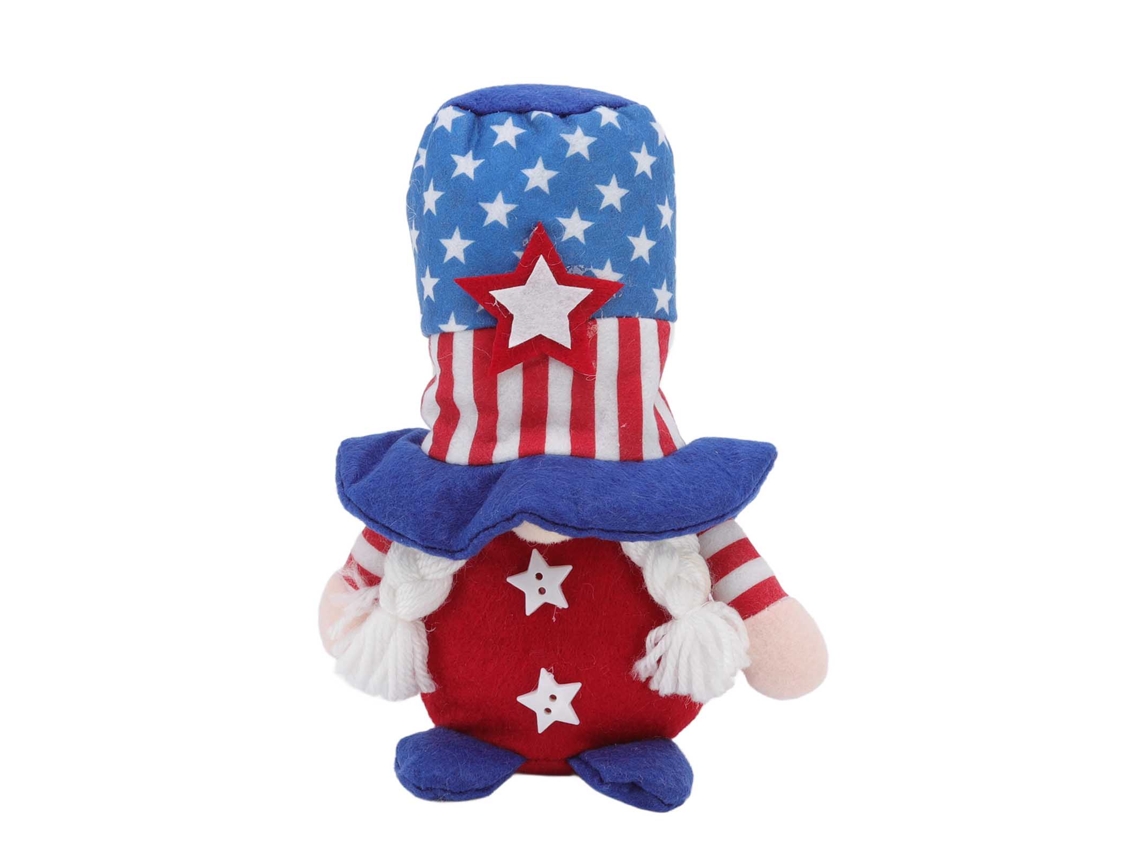 Decoração patriótica de gnomo 4 de julho boneco sem rosto pelúcia presente feriado S/MARCA