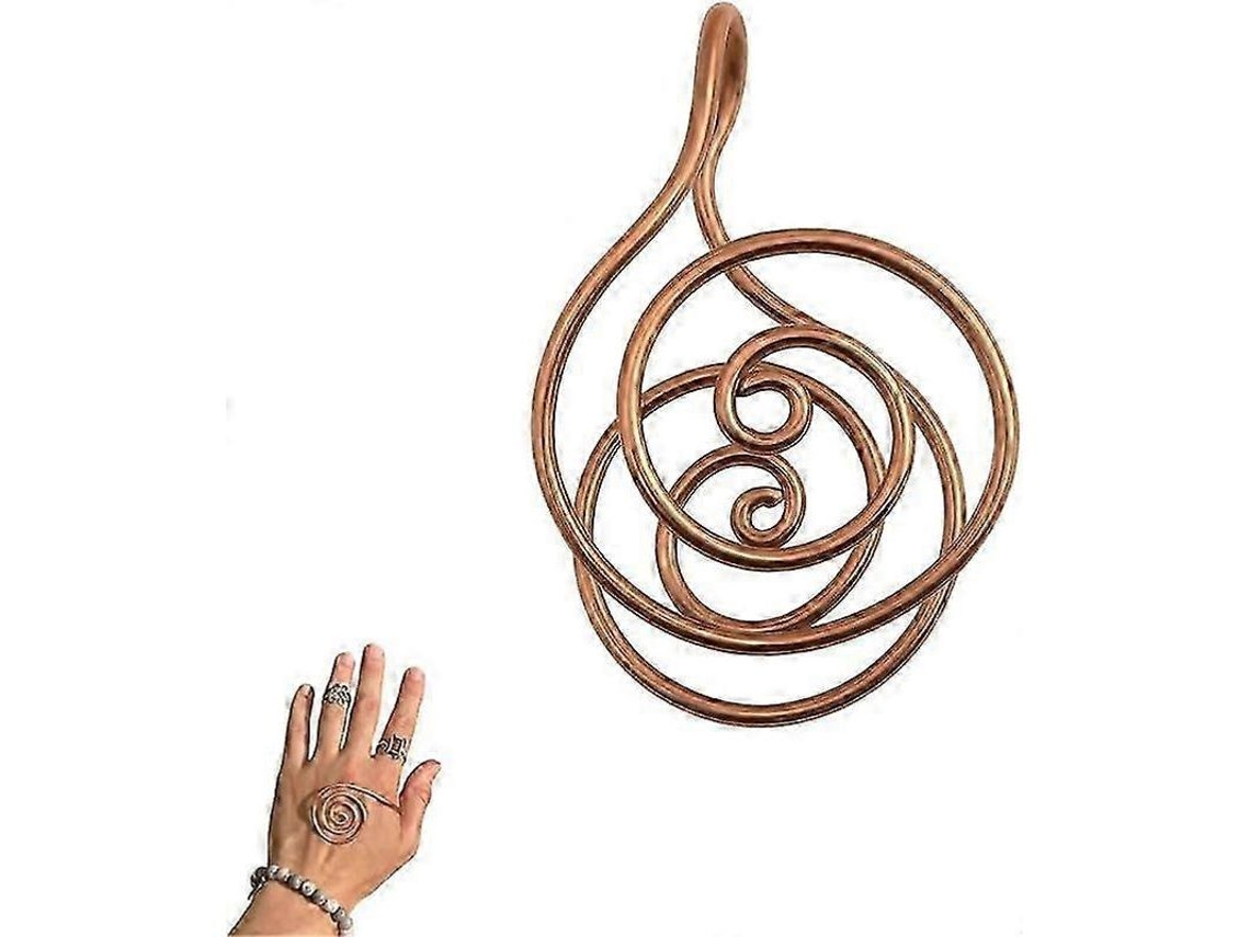 2026 anéis de Cobre para Mulheres com Cristais em Espiral, Conjunto de Anéis Feitos À Mão para Cura Energética e Yoga
