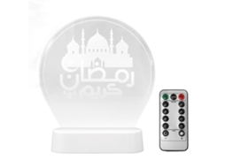 2026 lâmpada Noturna Led Eid Mubarak com Controle Remoto Decorativa 3d para Ramadã e Festivais Islâmicos