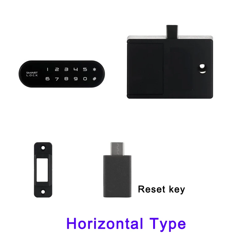 Fechadura De Combinação Para Gaveta De Armário Com Teclado Sensível Ao Toque Elétrico Sem Chave (horizontal)