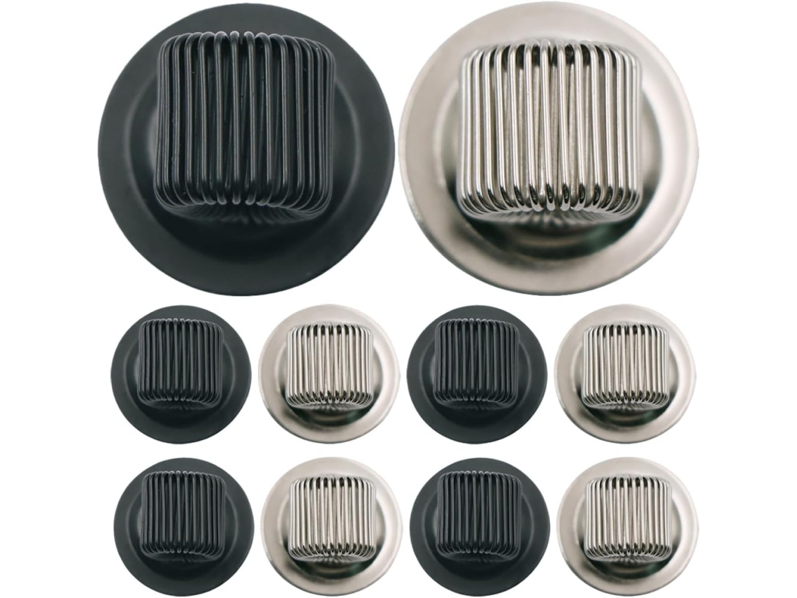 Conjunto de 12 pinos metálicos autoadesivos para caneta, suportes profissionais e duráveis para caneta com anel mola.