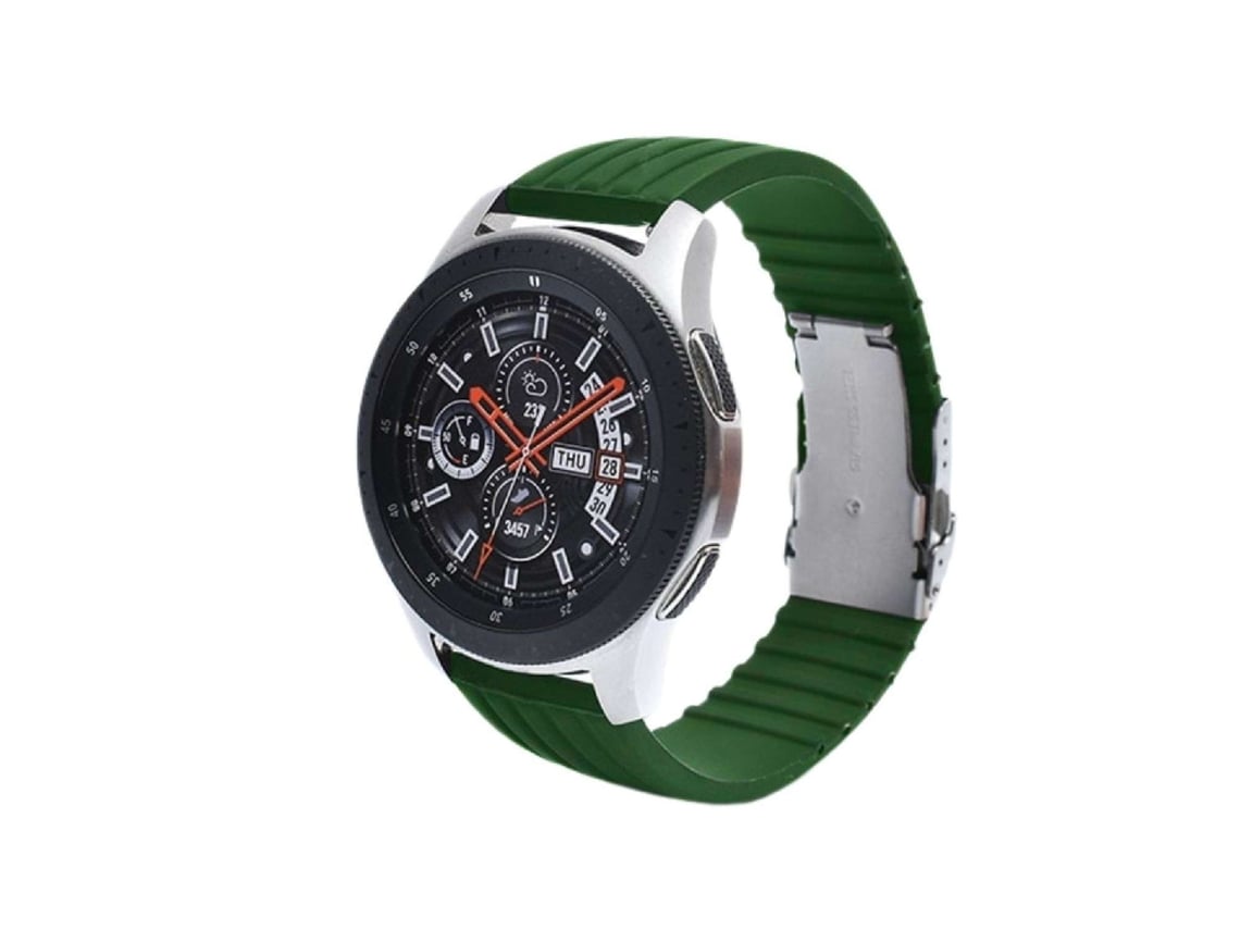 Bracelete Silicone Stripe Adaptável Garmin Forerunner 255 Verde