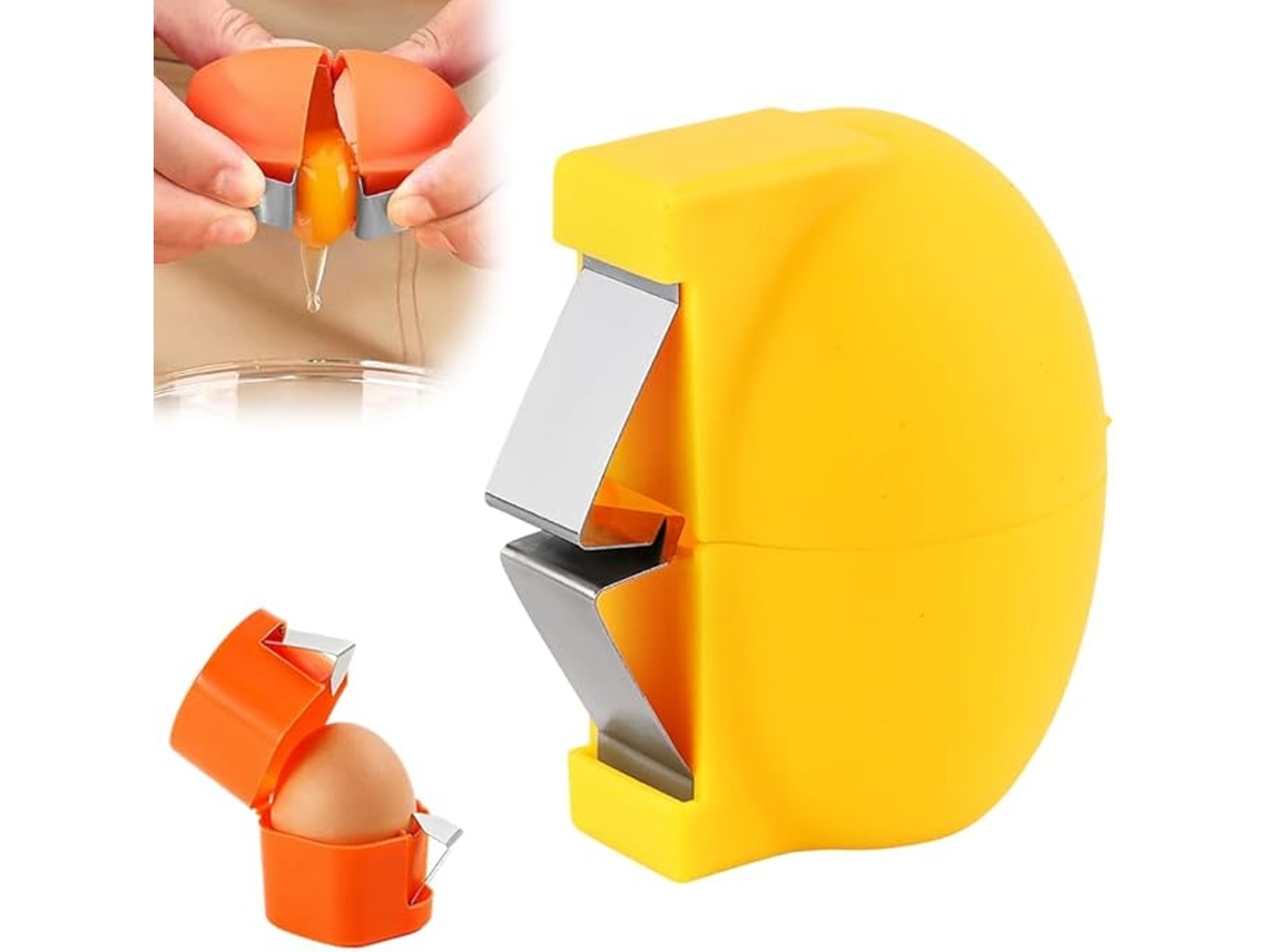 Conjunto De 1 Cortadores E Abridor De Cascas De Ovos, Em Aço Inoxidável, Amarelo, Para Versões Cruas Ou Cozidas, Utensílio Manual De Cozinha