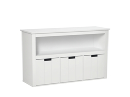 Aparador de sala com 3 gavetas, prateleira aberta, 102x33x61,5cm branco | S/MARCA