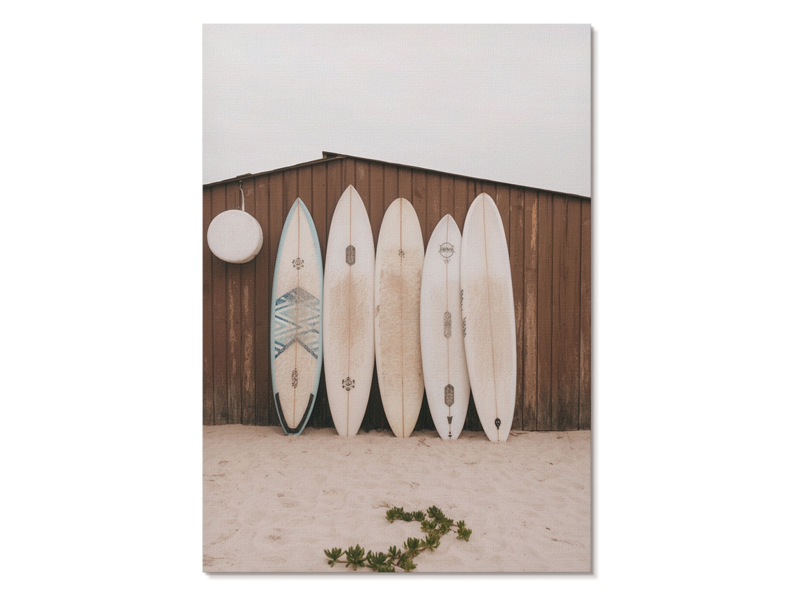 Pôster Em Tela - Pranchas De Surfe, 29,7x42cm A3 - (marrom, Fotografia, Rústico, Hobby)