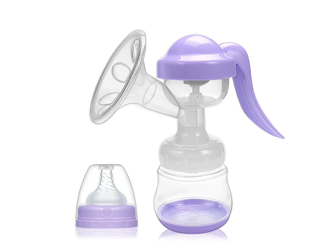 Bomba de extração de leite manual BRILVIBERA, com sucção ajustável de silicone, para amamentação, sucção forte, Roxa