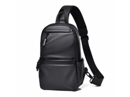 Bolsa Transversal Masculina Casual em Couro Preto, Durável, Resistente À Água e Multifuncional. MDUG