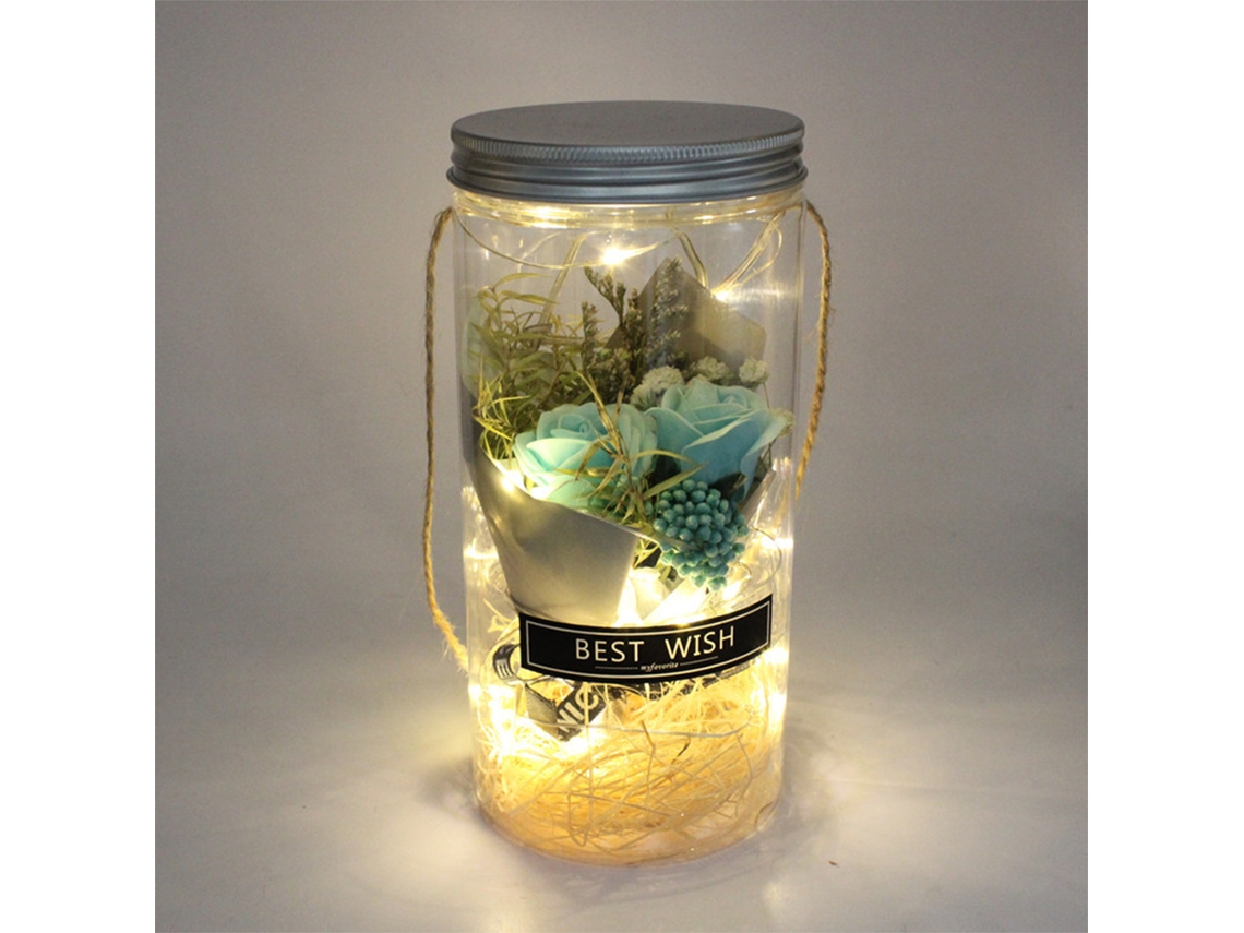 Luminária De Flores Eternas Eoocoo (feita À Mão, Com Luz Led)