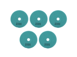Kit De 5 Discos De Polimento Úmido Diamante De 4 Polegadas E 2000 Grits Para Mármore, Granito E Cerâmica