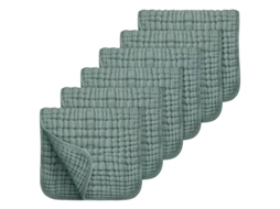 Toalha de Algodão YUNZII de Seis Camadas para Arrotar ou Regurgitação, pacote com 6 unidades 25x50cm, verde