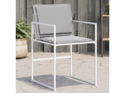 Vidaxl Cadeiras De Jardim C/ Almofadões 4 Pcs Aço E Textilene Branco